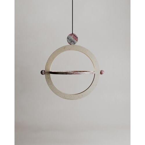 Blue Black Marble and Stone Ring-Shaped Gaïa Lamp by Esther Knopfler For Sale - Image 8 of 16