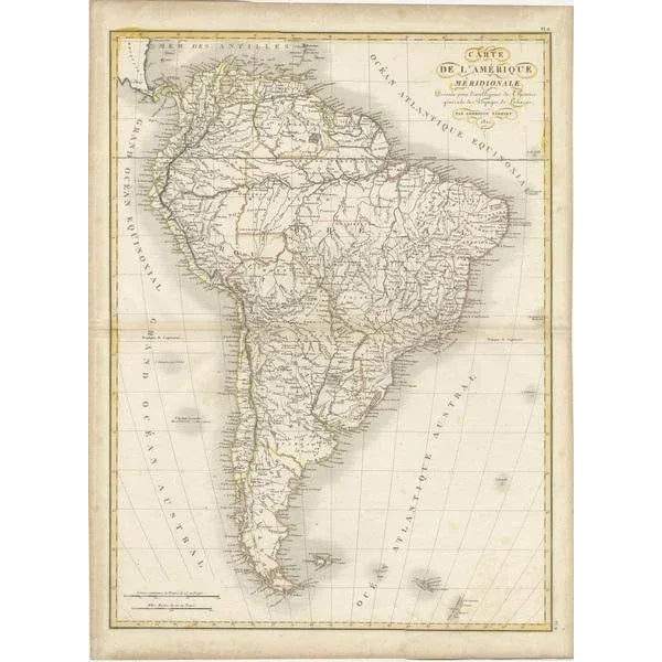Early 19th Century Antique Map of South America, 1821 For Sale - Image 5 of 6
