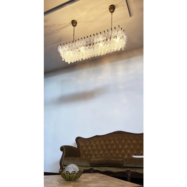 Metal Mid 20th Century Crystal Murano Poliedri 138 Transparent Glasses Chandelier by Carlo Scarpa For Sale - Image 7 of 11