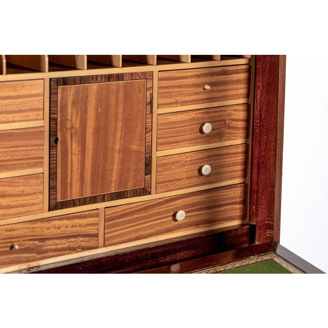 Antique Art Nouveau Scottish Mahogany Floral Secretary Cabinet For Sale In Detroit - Image 6 of 17