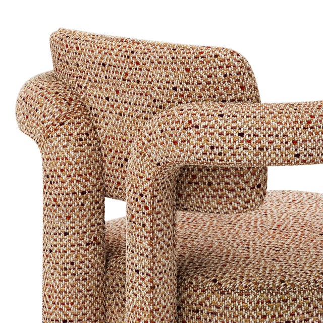 Double Arch Dining Chair in Beige Cotton Velvet from Insidherland For Sale - Image 6 of 7