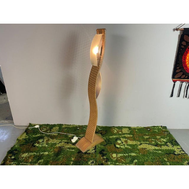 Italian Sculptural Woven Cane Floor Lamp, 1980s For Sale - Image 9 of 13