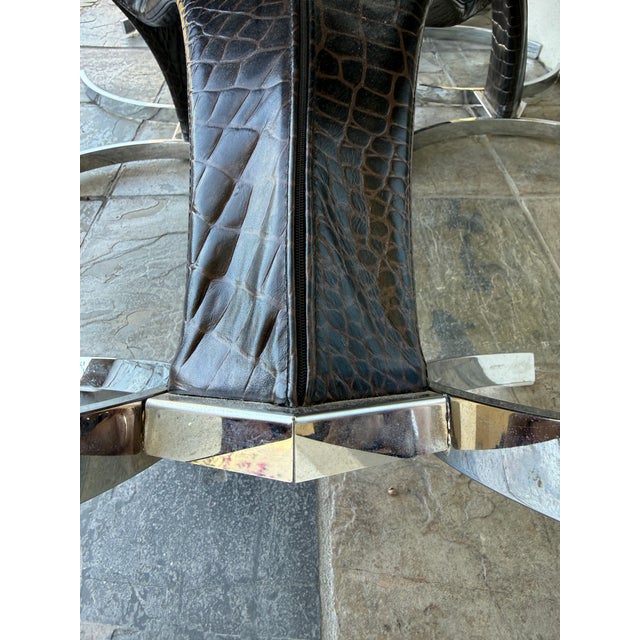 Cattelan Italia Betty Embossed Crocodile Dining Room Chairs, Set of Six For Sale - Image 9 of 14