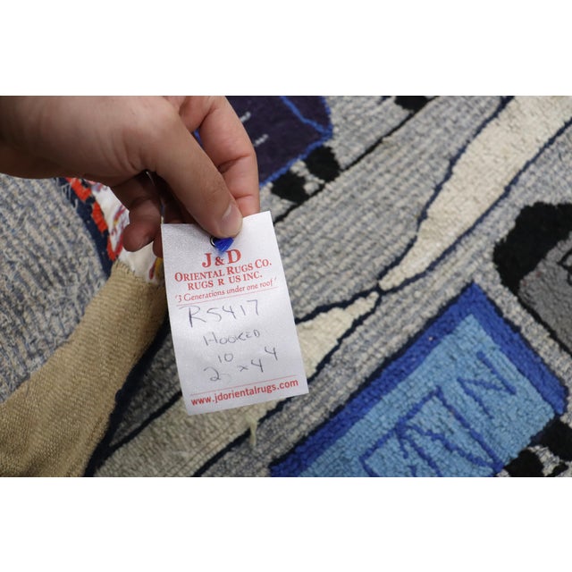 20th Century Zabihi Collection Choo Choo Train American Hooked Pictorial Rug - 2'10" x 4'4" For Sale - Image 9 of 9
