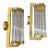Two 1980s Art Deco Style Brass and Glass Italian Theater Wall Sconces For Sale