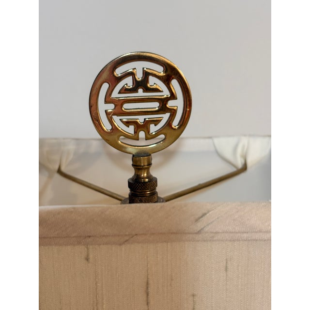 Vintage Morris Greenspan Chinoiserie Gold Lamp For Sale - Image 13 of 16