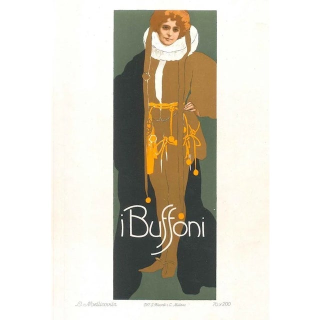 I Buffoni - Vintage Adv Lithograph by L. Metlicovitz - 1914 1914 For Sale - Image 3 of 3
