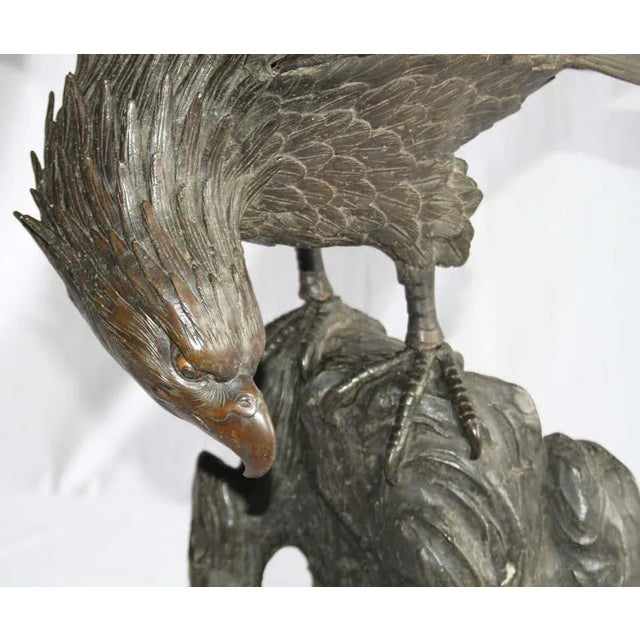 19th Century Japanese Meiji Period Eagle in Bronze For Sale - Image 4 of 9