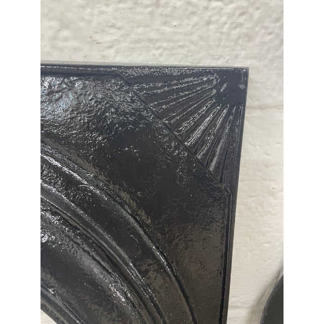 Metal Late 19th Century French Quarter Cast Iron Fireplace Surround & Summer Cover 27" X 21" For Sale - Image 7 of 8