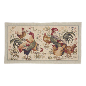 Country Hens Loom Woven Tapestry - 47 X 86 Cm (1'7" X 2'10") - Requires Rod Size 2