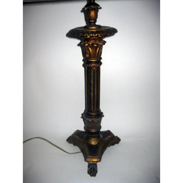 19th Century Giltwood Converted Candlestick Lamps - a Pair For Sale - Image 9 of 10
