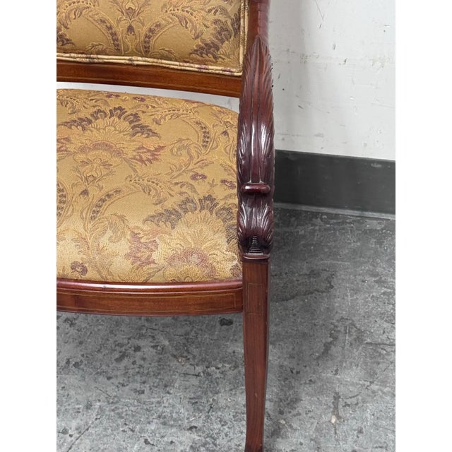 Wood French Empire Carved Mahogany Chair, Antique For Sale - Image 7 of 12