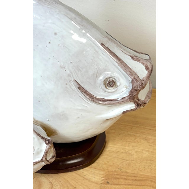Italian Pottery Fish Lamp by Ivo De Santis for Gli Etruschi, Florence, Large For Sale - Image 12 of 18