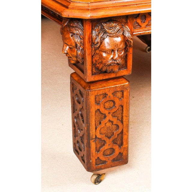 Elizabethan Revival Pollard Oak Dining Table and 14 Chairs, 19th Century, Set of 15 For Sale - Image 13 of 18