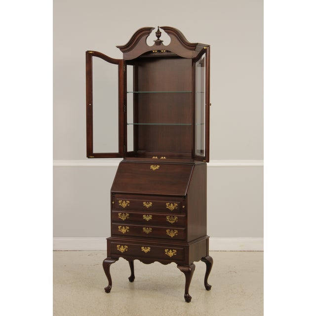 Ethan Allen Ethan Allen Cherry Georgian Court 2 Piece Secretary Desk For Sale - Image 4 of 18