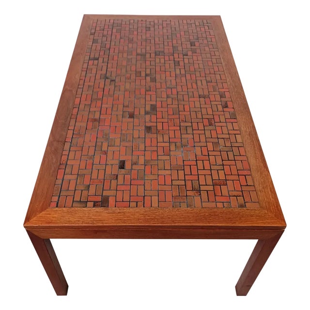 Restored Danish Tiled Teak Coffee Table, 1960s For Sale