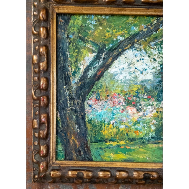 Early 20th Century Impressionist Oil Painting of Flower Garden, Unsigned For Sale In New York - Image 6 of 9