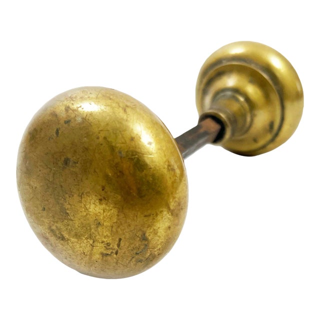 Antique Bright Brass Passage Door Knob For Sale