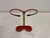 Vintage Brass and Red Metal Umbrella Stand, 1950s For Sale - Image 3 of 9