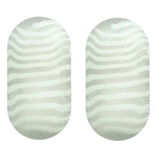 Vintage Striped Glass Wall Lamps from Peill & Putzler, Germany, 1970s, Set of 2 For Sale