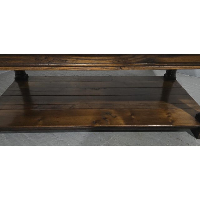 Brown Oak Plank Coffee Table, 1920 For Sale - Image 8 of 13
