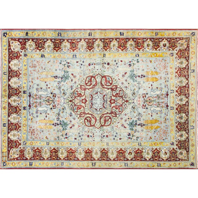 Stunning antique Hereke Carpet (Anatolian). A court manufacturer was set up in the Izmit, Kerman weavers where imported to...