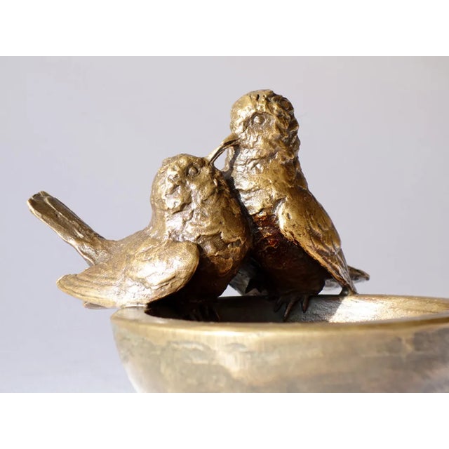 Early 20th Century Italian Bronze Sculpture Bowl with Birds by Luigi Secchi For Sale - Image 5 of 10