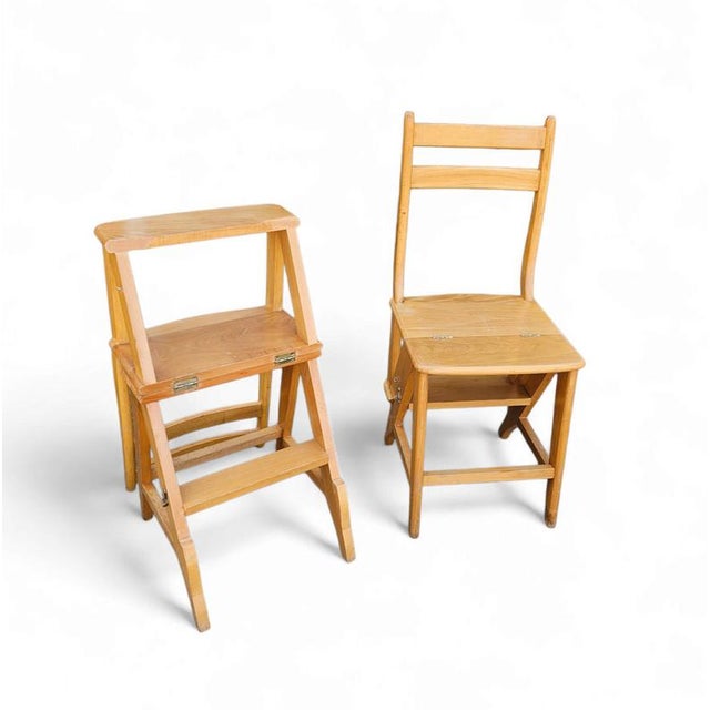 Library Ladder Chairs, 1950s, Set of 2 For Sale - Image 18 of 18