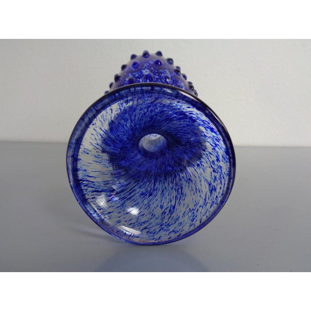 Italian Blue Bubble Glass Vase, 1960s For Sale - Image 12 of 18