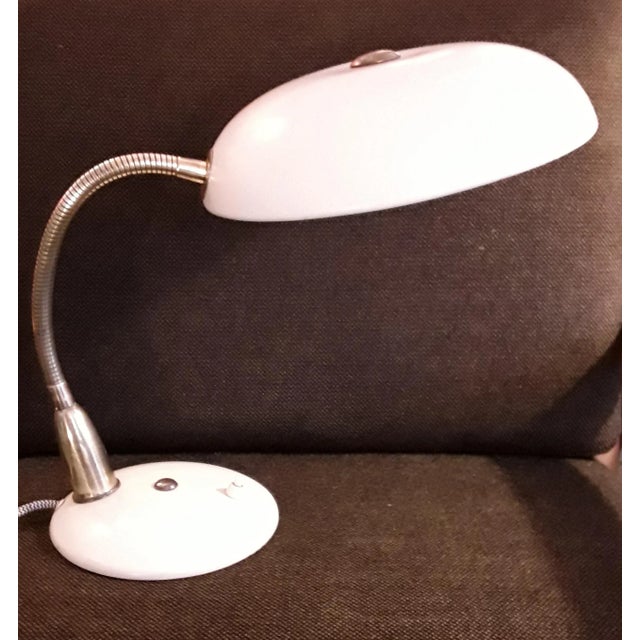 Cream Art Deco Adjustable Cream Metal and Brass Table Lamp, 1930s For Sale - Image 8 of 8