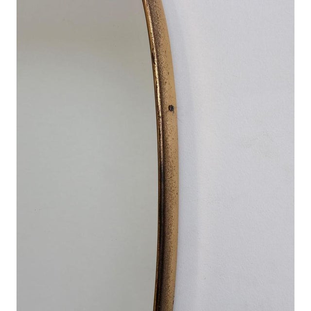 Gio Ponti Vintage Italian Wall Mirror with Brass Frame by Gio Ponti, 1950s For Sale - Image 4 of 11