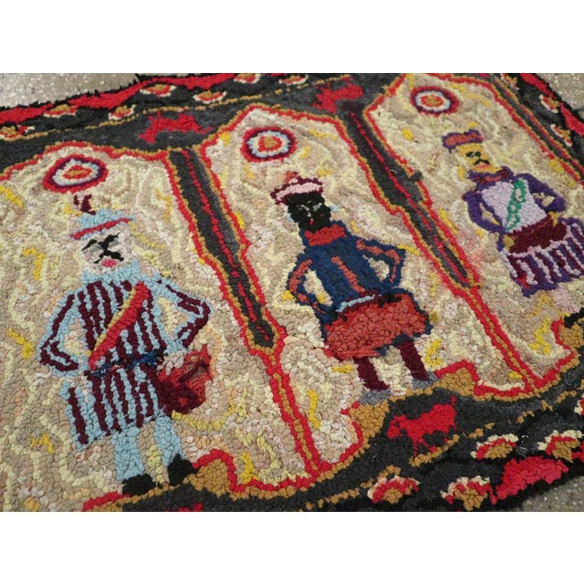 Galerie Shabab Collection Mid-20th Century American Pictorial Hook Rug For Sale - Image 4 of 8