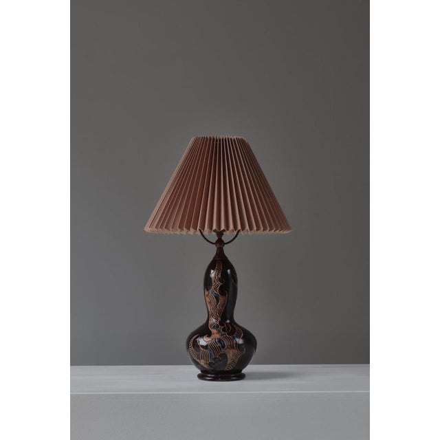 Art Nouveau Ceramic Table Lamp attributed to Møller & Bøgely, Denmark, 1910s For Sale - Image 3 of 16