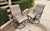 Modern Outdoor Swivel Tilt Metal Dining Chairs With Sling Style Acrylic Fabric, 1 Piece For Sale - Image 3 of 5