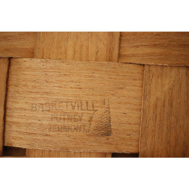 Antique White Oak Large Gathering Basket Handcrafted in Vermont by Basketville For Sale - Image 12 of 12