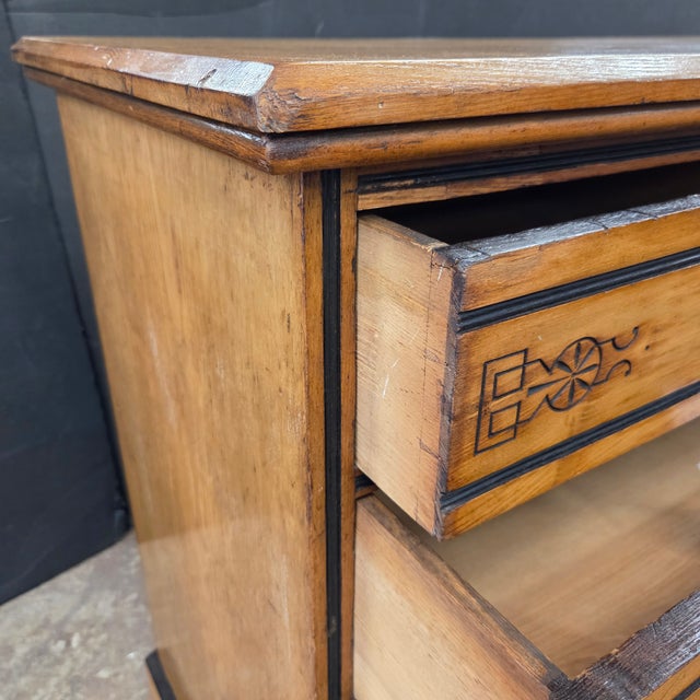 Late 19th Century Satinwood Arts & Crafts 5 Drawer Chest on Plinth Base For Sale - Image 13 of 16