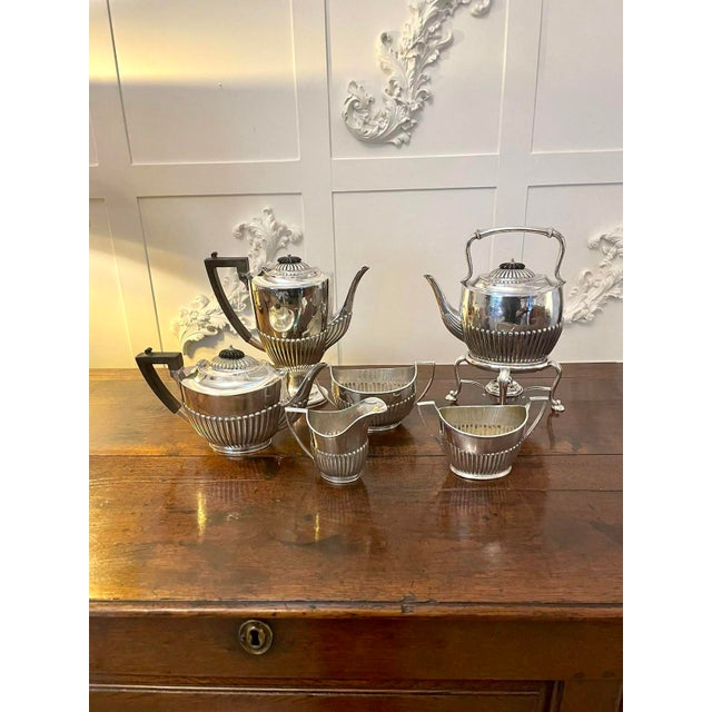 Edwardian Silver-Plated Tea Service, 1900s, Set of 6 For Sale - Image 3 of 18