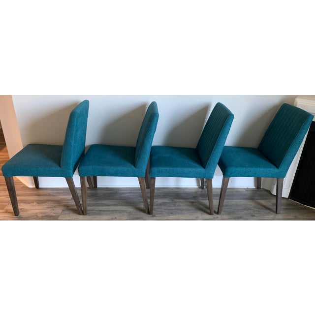 Wood Modern Channel Tufted Dining Side Chairs, Set of 4 For Sale - Image 7 of 15