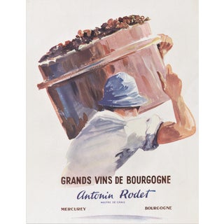 Matted French Burgundy Wine Advertisement Print For Sale