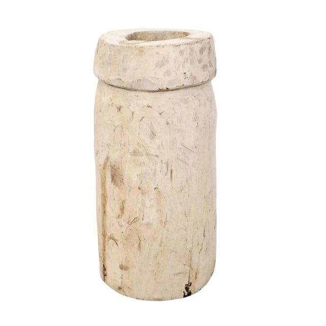 Wood Old Sun Bleached Wood Butter Pot For Sale - Image 7 of 7