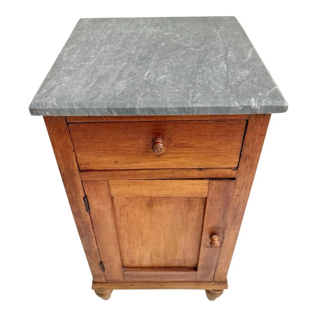 Antique Marble Top Side Table For Sale