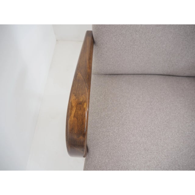 Gray Set of Czech Ton/Thonet Beech Armchairs, 1960s For Sale - Image 8 of 17