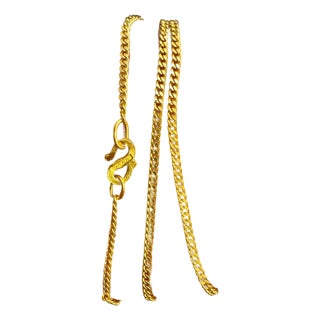 24 Karat Pure Gold Hand Made Yellow Gold Chain Necklace, 8 Gm, 16 Inch For Sale