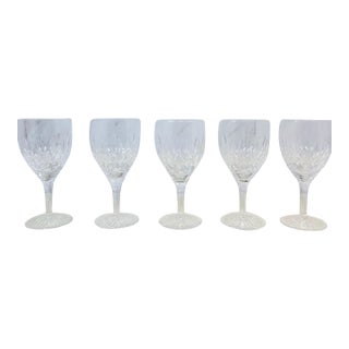 1970s Stuart Crystal "Glencoe" Water Goblets - Set of 5 For Sale
