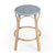 Spritely Home Accent Furniture Tobias 24 in. Seat Height Round Rattan Backless Counter Stool, Baby Blue/ Natural Rattan Frame For Sale - Image 4 of 8