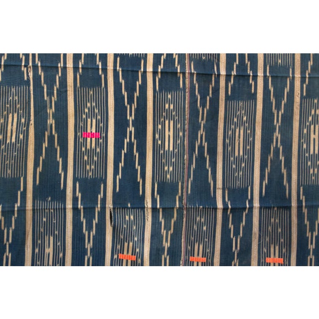 African Vintage Baoule African "Coastal Diamond" Ikat Throw For Sale - Image 3 of 7