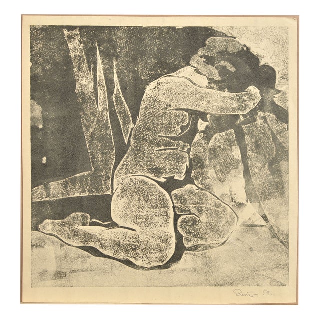 Albert Goltjakov, Nude Act, 1959, Linocut For Sale