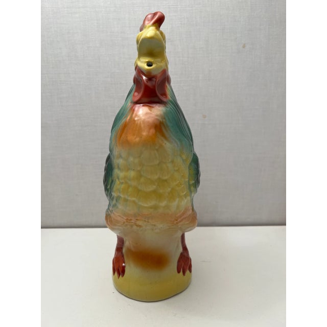 French 1940s Saint Clement French Majolica Gallic Rooster Water Pitcher For Sale - Image 3 of 7