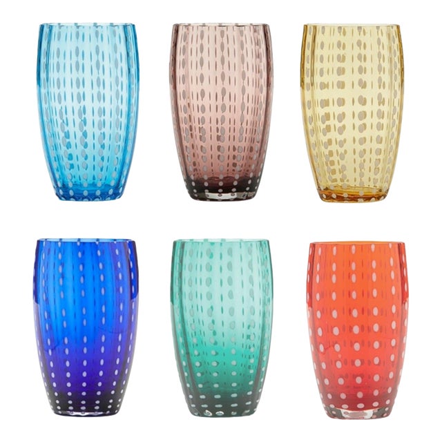 Zafferano Perle Beverage in Assorted Colors - Set of 6 For Sale