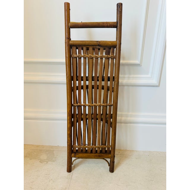 Mid 20th Century Vintage 23.5” French Mid-Century Rattan Hanging Wall Storage Piece For Sale - Image 5 of 16